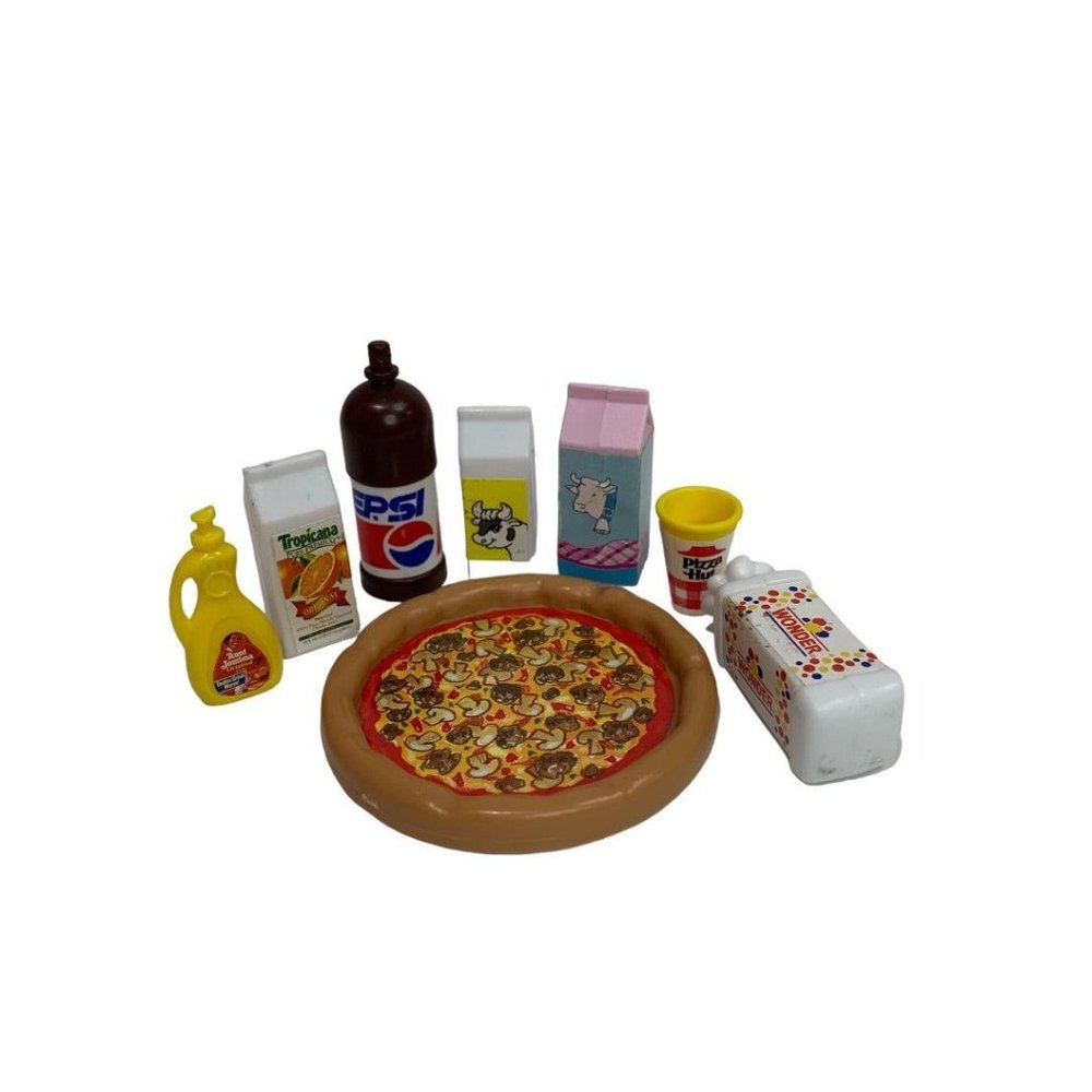 Plastic Branded 1990s Fashion Doll Food Items Pizza Hut Pepsi Tropicana 1:6 Scal